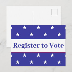 Postal Registrarse para Votar Rojo Blanco y Azul
