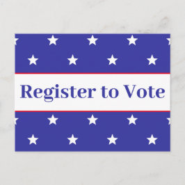 Postal Registrarse para Votar Rojo Blanco y Azul