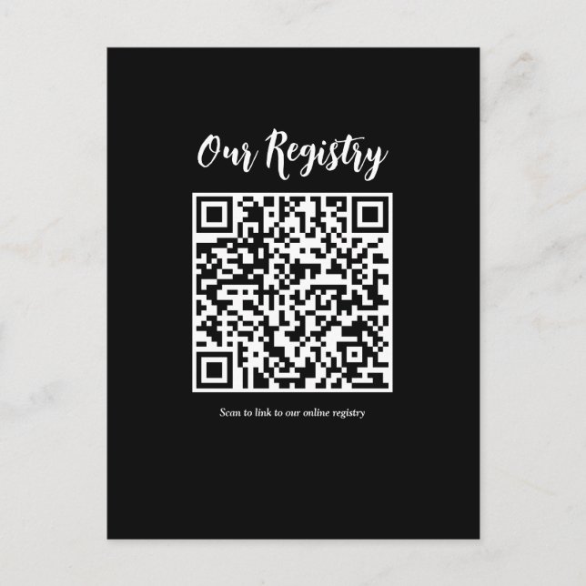 Postal Registro de Boda Escaneable con Código QR Minimali (Anverso)
