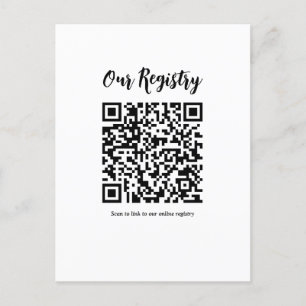 Postal Registro de Boda Escaneable con Código QR Minimali