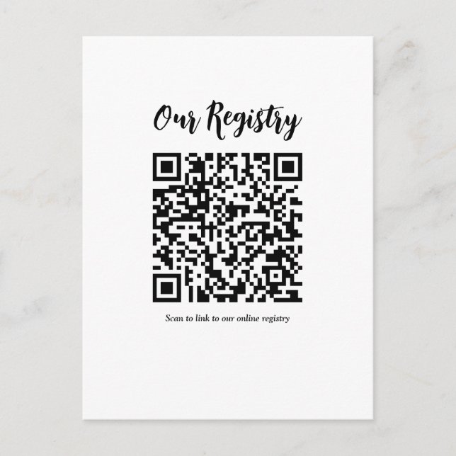 Postal Registro de Boda Escaneable con Código QR Mínimo M (Anverso)
