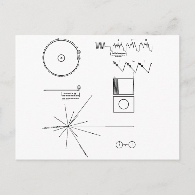 Postal Registro de Oro de la Voyager de la NASA (Anverso)