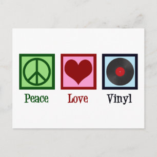 Postal Registros de Vinilo de Paz Amor