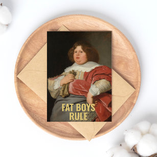 Postal Regla de los chicos gordos - Gracioso retrato Bell