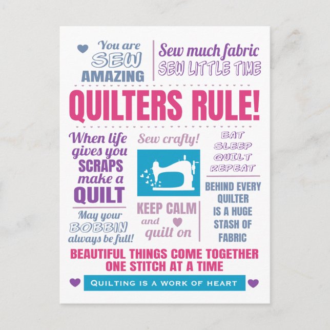 Postal Regla de Quilters Quilters Quilters (Anverso)