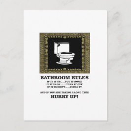 Postal reglas de baño oscuras
