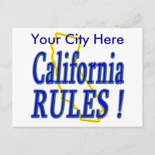 Postal ¡Reglas de California!
