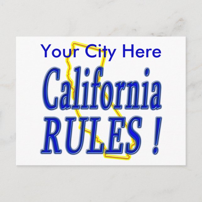 Postal ¡Reglas de California! (Anverso)