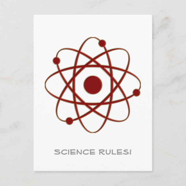 Postal ¡Reglas de ciencia! - Átomo (005a) (Anverso)