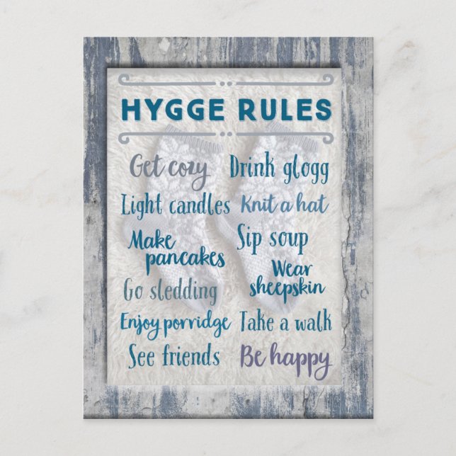 Postal Reglas de Hygge (Anverso)