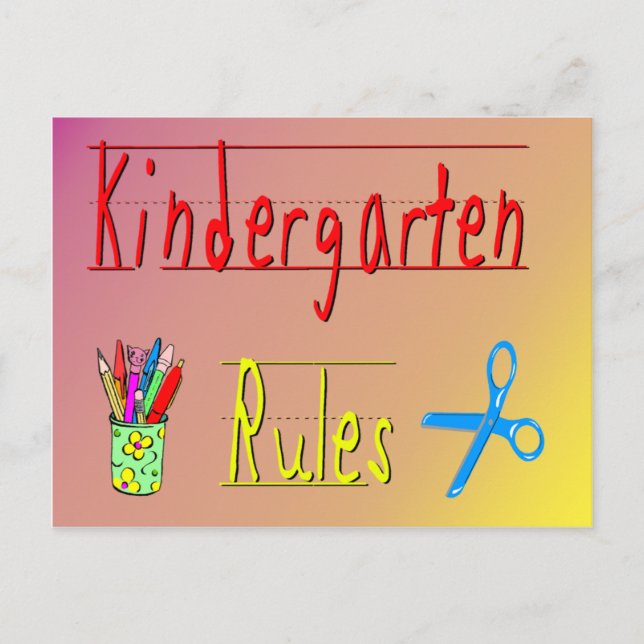 Postal Reglas de Kindergarten (Anverso)