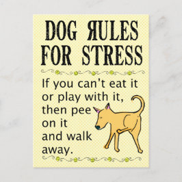 Postal Reglas de perro para el estrés