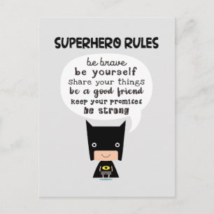 Postal Reglas de superhéroe