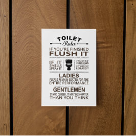 Postal Reglas Divertidas del Inodoro Baño Humor