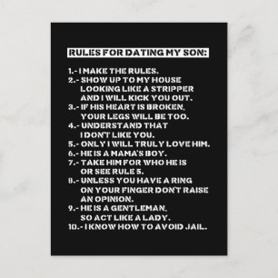 Postal Reglas para salir con mi hijo