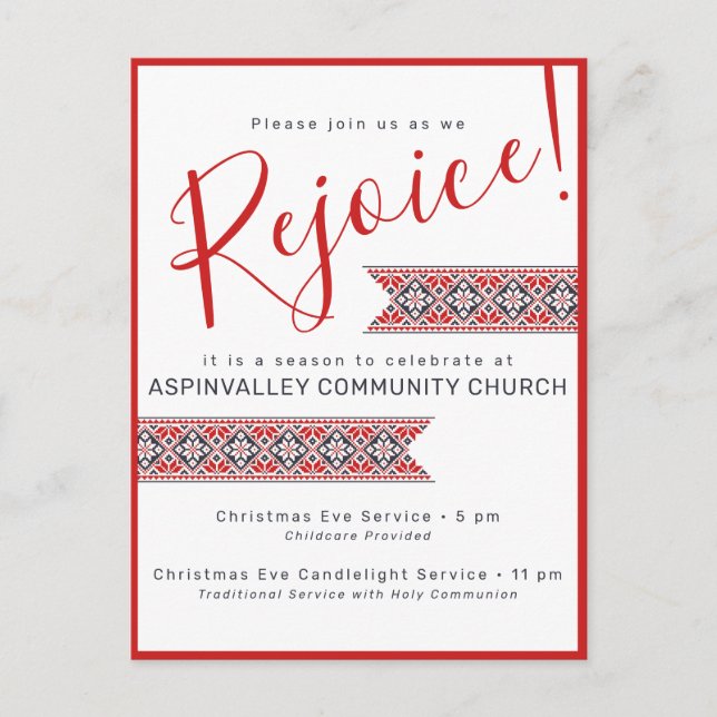 Postal Regocijarse | Arte popular eslavo Flor de Nochebue (Anverso)