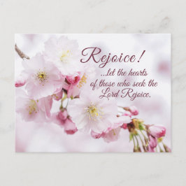 Postal Regocijarse Biblia Verse florecer cerezos Pascua