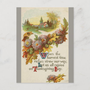 Postal Regocíjate Vintage el Día de Acción de Gracias