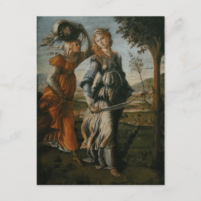 Postal Regreso de Judith a Bethulia por Botticelli (Anverso)