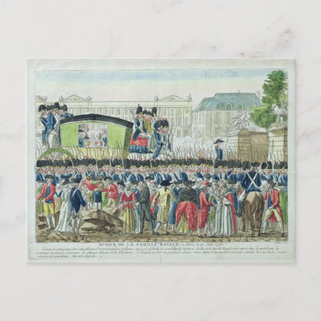 Postal Regreso de la familia real francesa a París (Anverso)