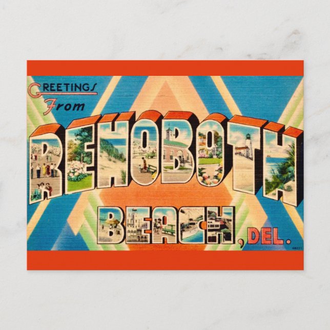 Postal Rehoboth Beach Colorido  (Anverso)