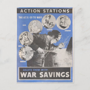 Postal Reimpresión del poster británico en tiempos de gue
