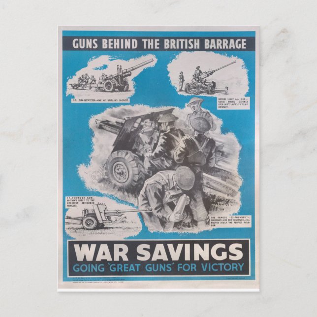 Postal Reimpresión del poster británico en tiempos de gue (Anverso)