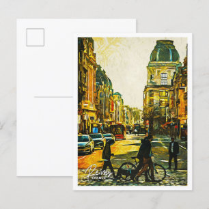 Postal Reims France Beautiful Oil Paint City