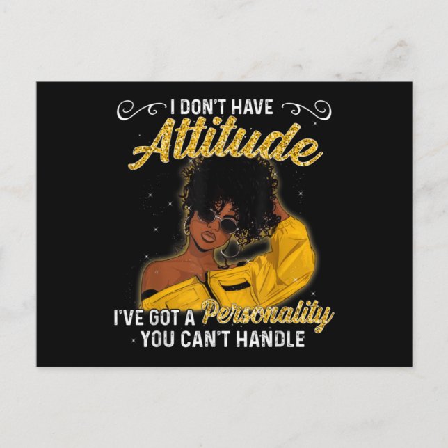 Postal Reina Africana Americana de Melanina Magia de Chic (Anverso)