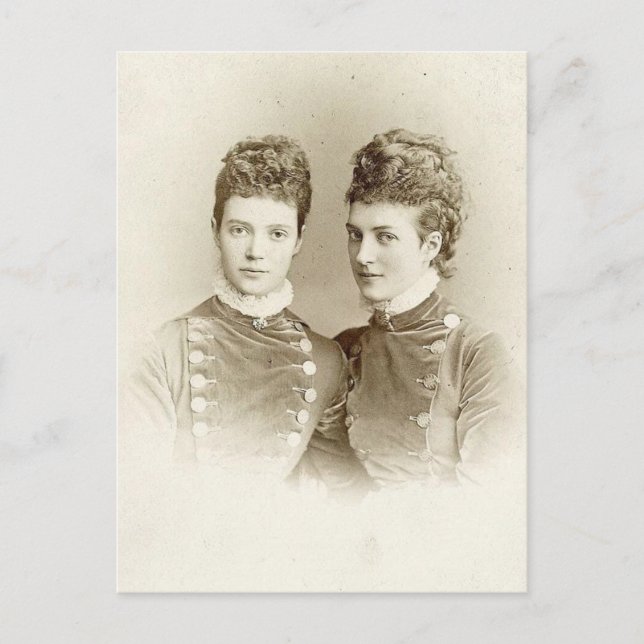 Postal Reina Alexandra de Inglaterra y su hermana la empe (Anverso)
