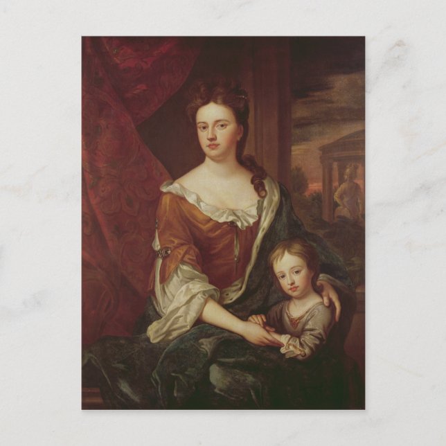 Postal Reina Ana y William, duque de Gloucester (Anverso)