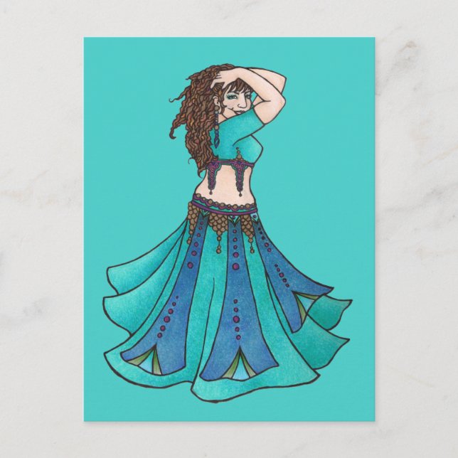 Postal Reina de Beledi Bailarina del Vientre (Anverso)