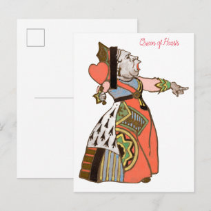 Postal Reina de Corazones de Alicia en el País de las Mar