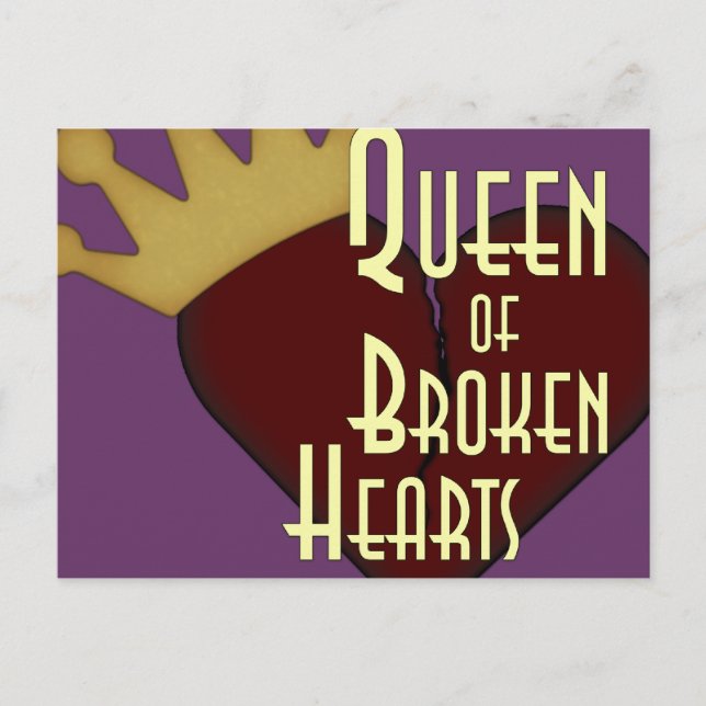 Postal Reina de corazones rotos (Anverso)