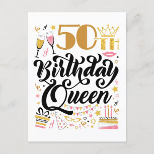 Postal Reina de cumpleaños 50