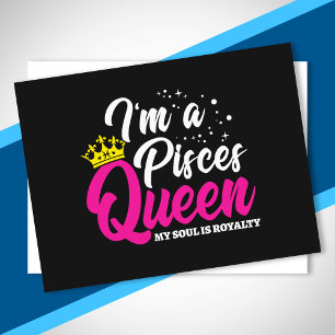 Postal Reina de cumpleaños de Piscis Astrología Febrero M