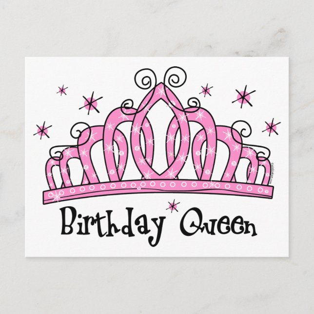 Postal Reina de cumpleaños de Tiara (Anverso)