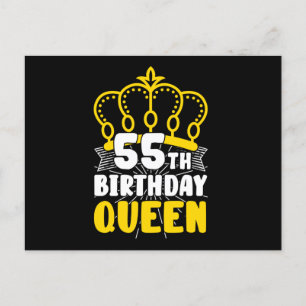 Postal Reina de cumpleaños número 55 Corona Cumpleaños re
