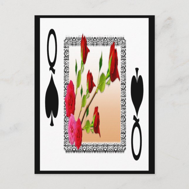 Postal Reina de espadas (Anverso)