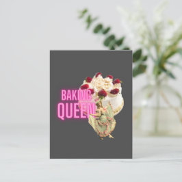 Postal Reina de horneado de tarta de vintage