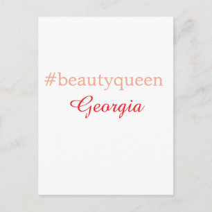 Postal Reina de la belleza hashtag rojo claro agregar nom