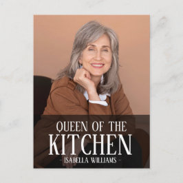 Postal Reina de la Cocina Diseño de Nombre de Foto Editab