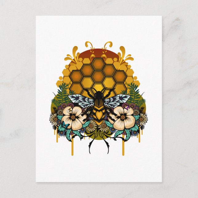 Postal Reina de las abejas (Anverso)