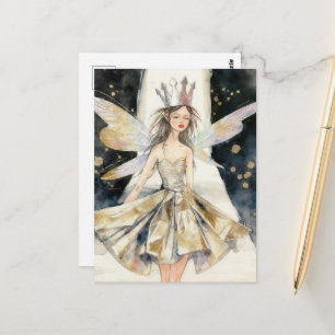Postal Reina de las hadas en el desfile de moda 