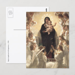 Postal Reina de los ángeles Regina Angelorum por Bouguere