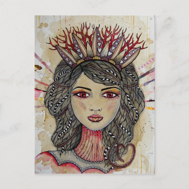 Postal Reina de los corazones (Anverso)
