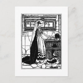 Postal Reina de los corazones haciendo tartas