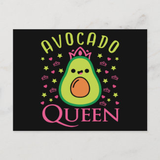 Postal Reina del Aguacate Adorable con Corazón Chica Keto