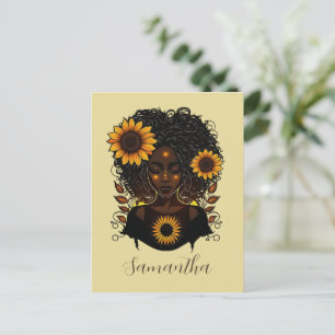 Postal Reina del girasol mujer africana
