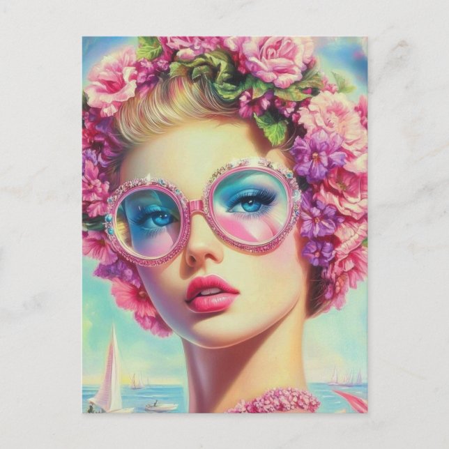 Postal Reina del glamour tropical (Anverso)